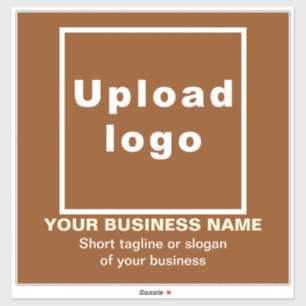 Business Tagline on Brown Large Square Vinyl Sticker