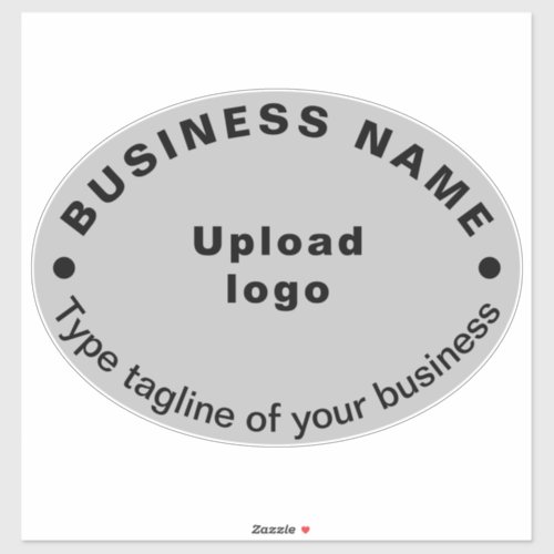 Business Tagline on Gray Large Oval Shape Vinyl Sticker