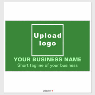 Business Tagline on Green Large Rectangle Vinyl Sticker