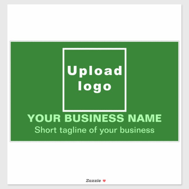 Business Tagline on Green Large Rectangle Vinyl Sticker (Sheet)