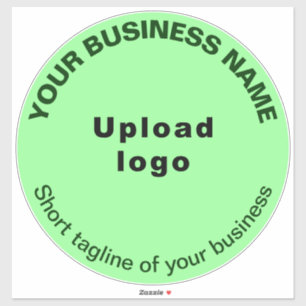 Business Tagline on Light Green Large Round Vinyl Sticker