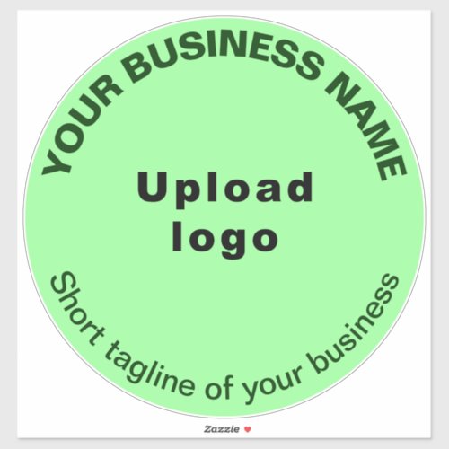 Business Tagline on Light Green Large Round Vinyl Sticker