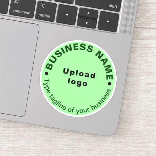 Business Tagline on Light Green Round Vinyl Sticker