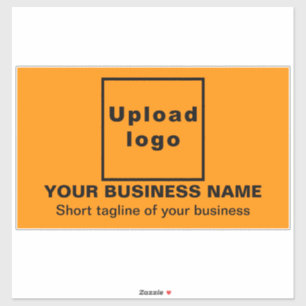Business Tagline on Orange Large Rectangle Vinyl Sticker