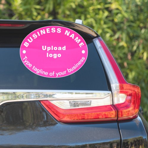 Business Tagline on Pink Large Oval Shape Vinyl Sticker