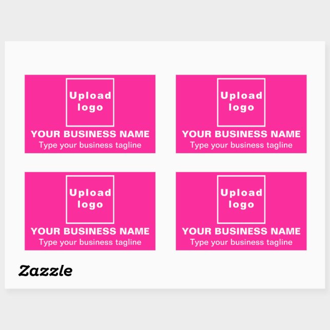 Business Tagline on Pink Rectangle Sticker (Sheet)