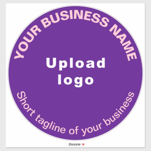 Business Tagline on Purple Large Round Vinyl Sticker