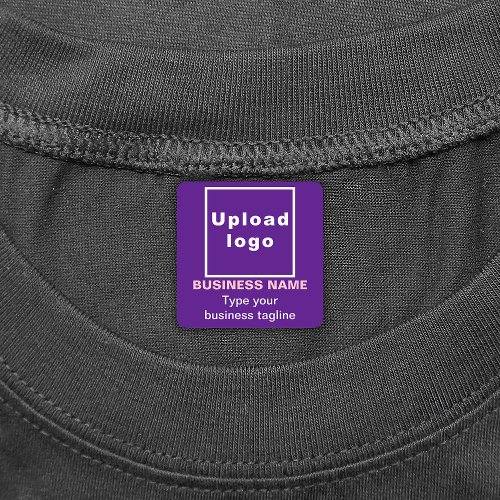 Business Tagline on Purple Square Iron On Label