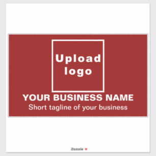 Business Tagline on Red Large Rectangle Vinyl Sticker