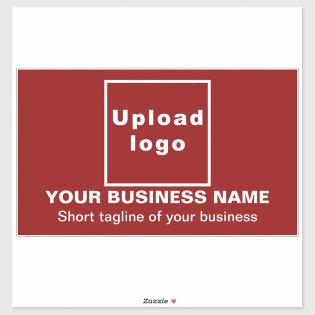Business Tagline on Red Large Rectangle Vinyl Sticker (Sheet)