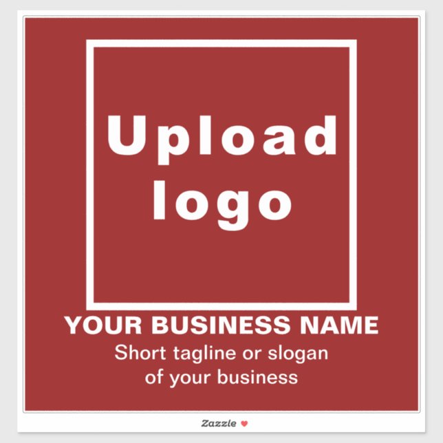 Business Tagline on Red Large Square Vinyl Sticker (Sheet)