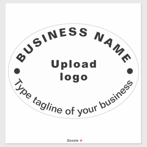 Business Tagline on White Large Oval Shape Vinyl Sticker