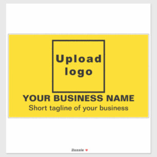 Business Tagline on Yellow Large Rectangle Vinyl Sticker