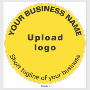 Business Tagline on Yellow Large Round Vinyl Sticker