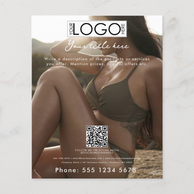 Business Tanning Salon Spray Tan Beauty Photo Flyer (Front)
