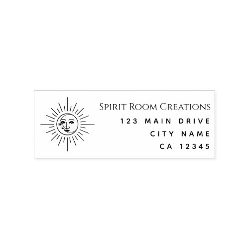 Business Tarot Sun Return Address  Rubber Stamp