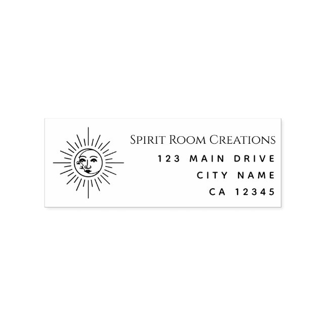 Business Tarot Sun Return Address  Rubber Stamp (Imprint)