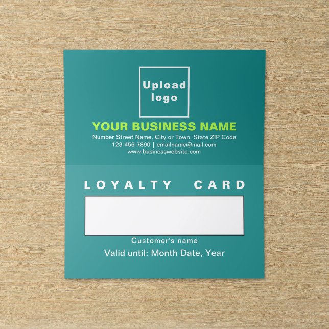 Business Teal Folded Loyalty Card (Business teal green folded loyalty card.)