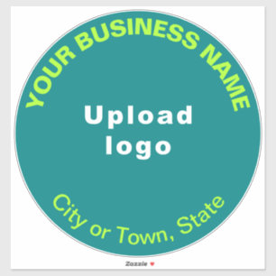 Business Teal Green Color Round Shape Vinyl Sticker