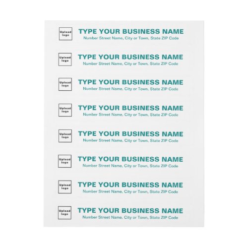 Business Teal Green Texts on White Wrap Around Address Label