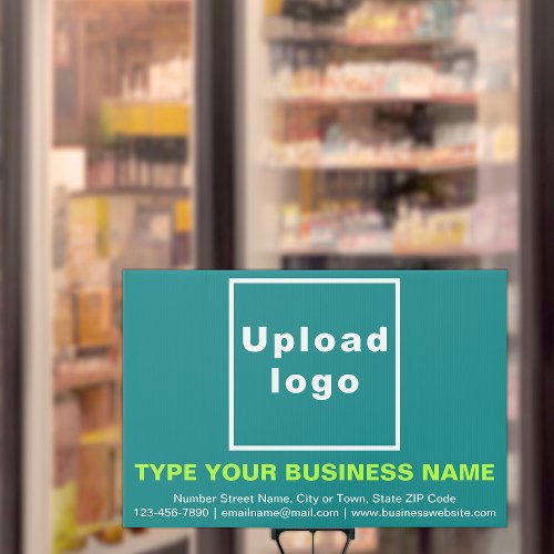 Business Teal Large Rectangle Yard Sign