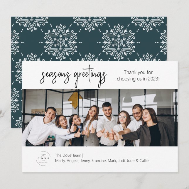 Business Team Photo Holiday Card (Front/Back)