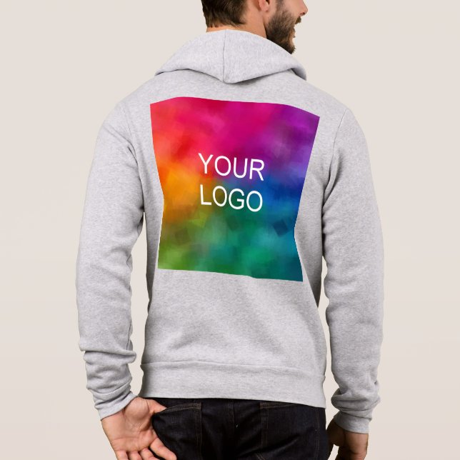 Business Template Athletic Heather Upload Add Logo Hoodie (Back)
