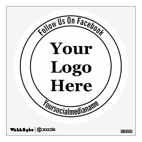 Business Template Black and White Social Media Tag Wall Decal
