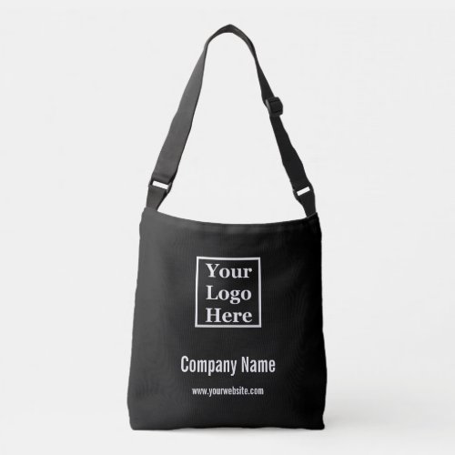 Business Template Black and White Your Logo Here Crossbody Bag
