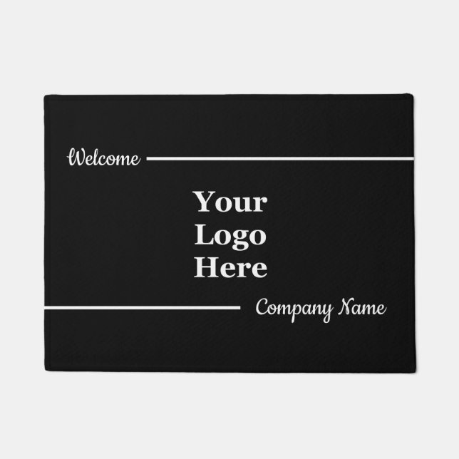 Business Template Black and White Your Logo Here Doormat (Front)