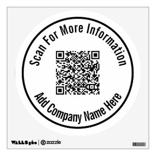 Business Template Black Circle Scan QR Code Wall Decal