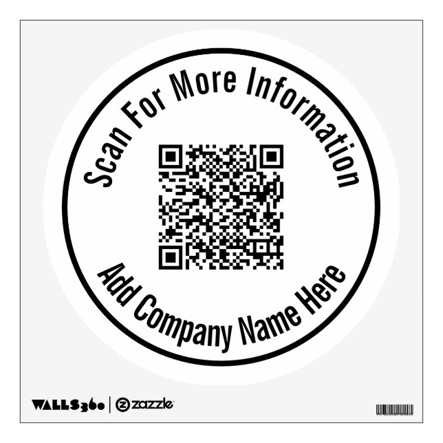 Business Template Black Circle Scan QR Code Wall Decal (Front)