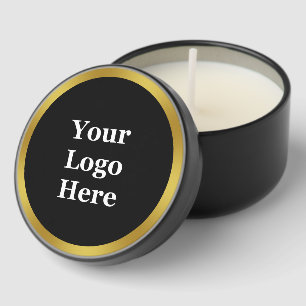 Business Template Black & Gold Your Logo Here Mini Candle Favors