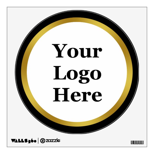Business Template Black White Gold Your Logo Here Wall Decal (Front)
