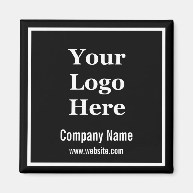 Business Template Black & White with Company Logo Magnet (Front)