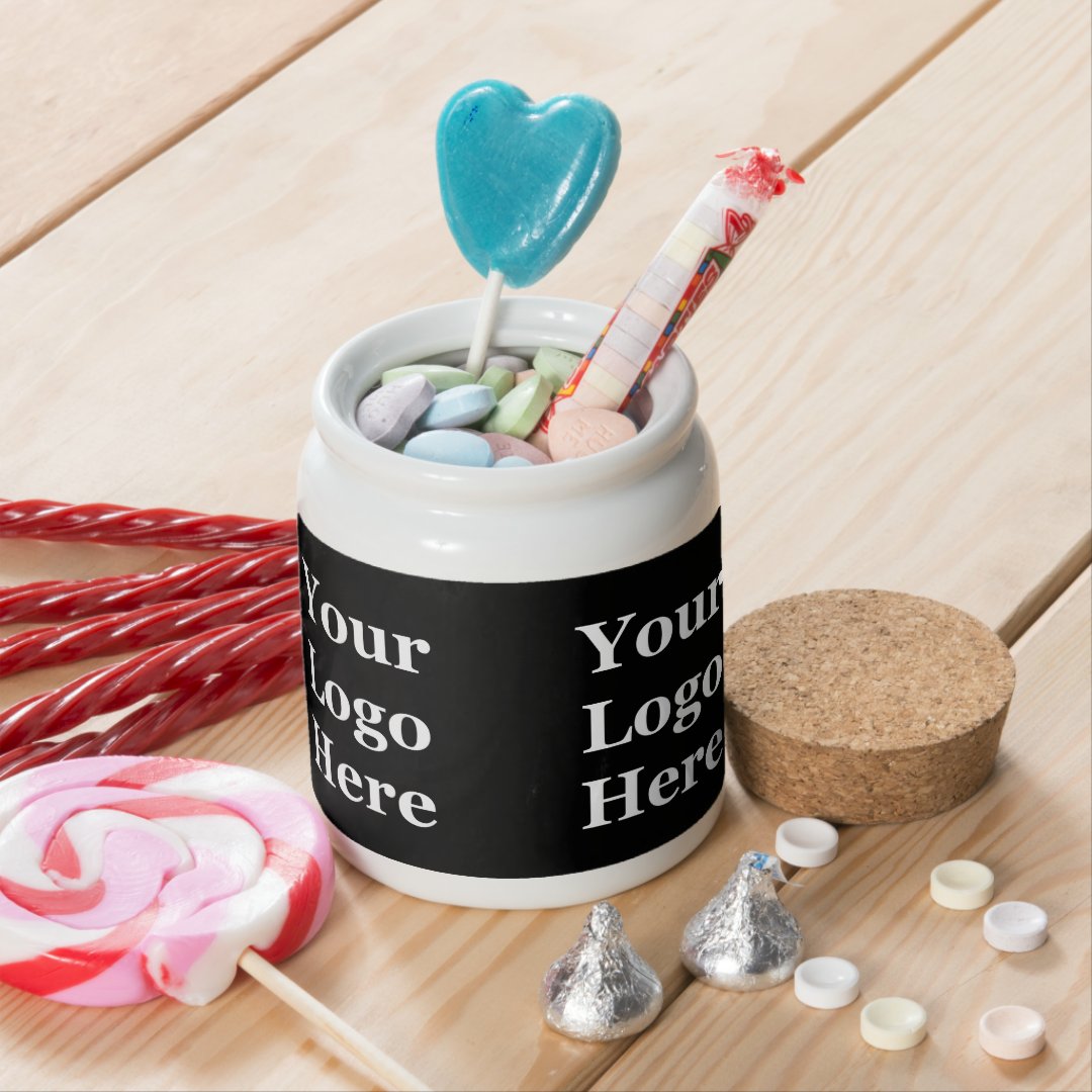 Business Template Black Your Logo Here Candy Jar Zazzle