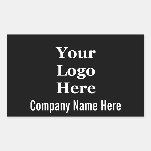 Business Template Company Name and Your Logo Here Rectangular Sticker (Front)