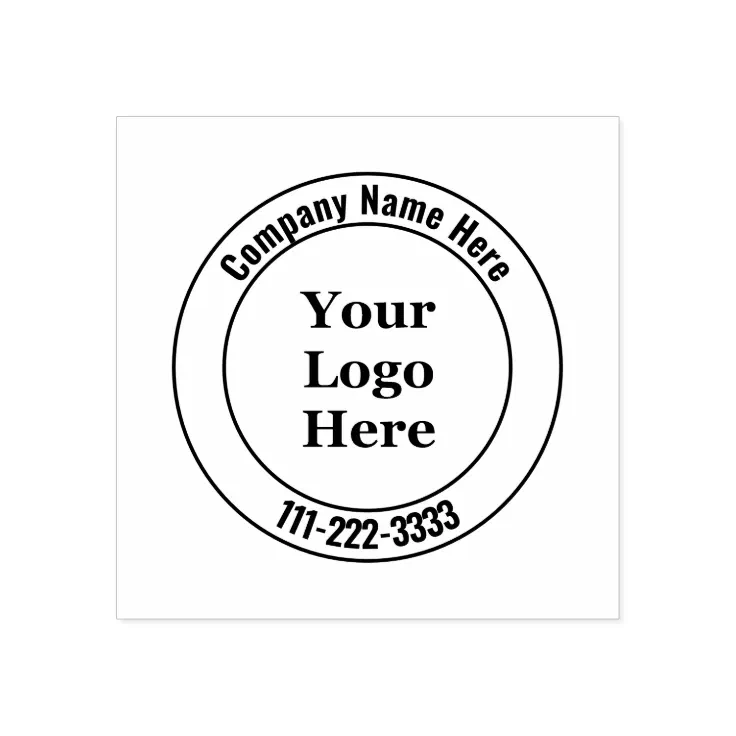 Business Template Company Name and Your Logo Here Rubber Stamp | Zazzle