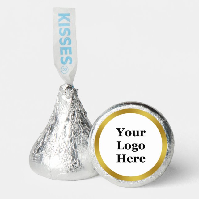 Business Template Faux Gold Border Your Logo Here Hershey®'s Kisses® (Front)