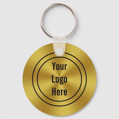 Business Template Faux Gold Your Logo Here Keychain