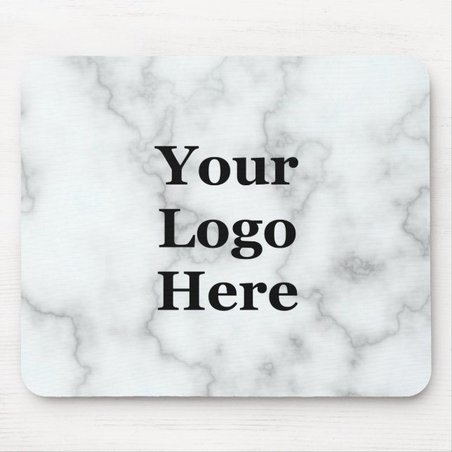Business Template Faux Marble Your Logo Here Mouse Pad (Front)