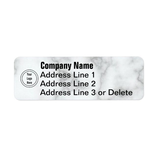 Business Template Faux White Marble Your Logo Here Label (Front)