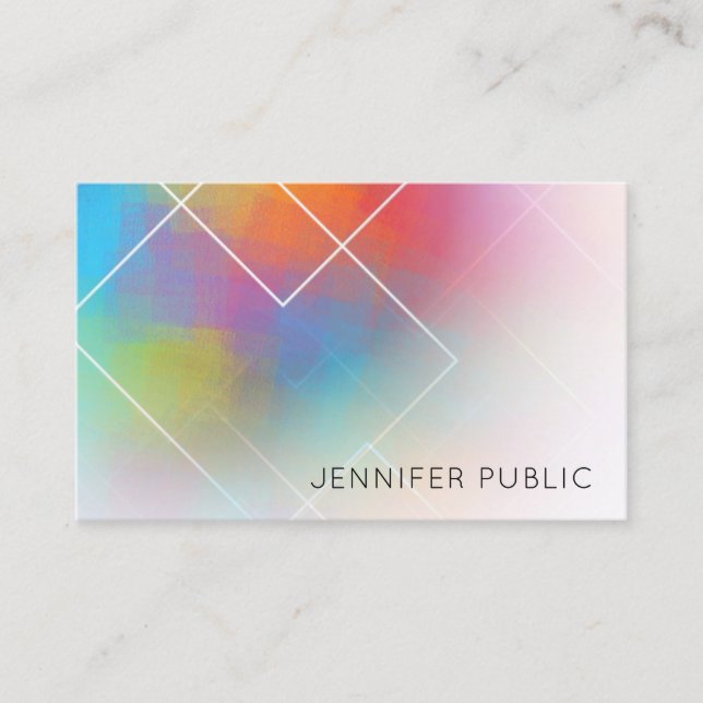 Business Template Modern Colorful Abstract Art Card (Front)
