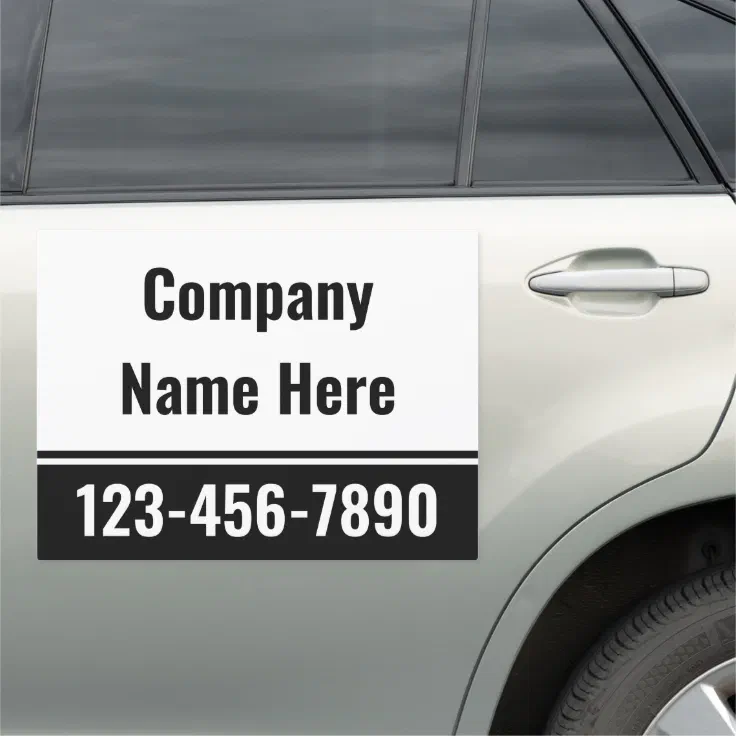 Business Template Phone Number and Company Name Car Magnet | Zazzle