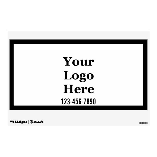 Business Template Phone Number & Your Logo Here Wall Decal (Front)
