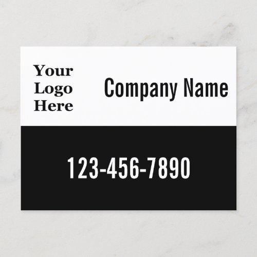 Business Template QR Code and Your Logo Here Postcard