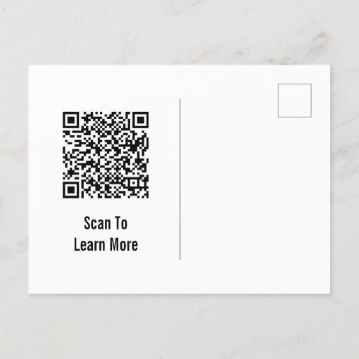 Business Template QR Code and Your Logo Here Postcard | Zazzle