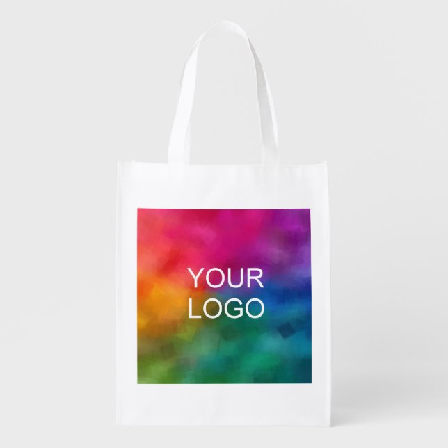Business Template Upload Add Image Logo Photo Grocery Bag (Front)