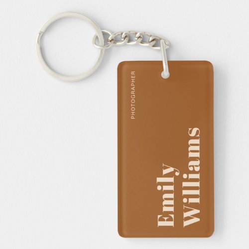 Business Terracotta Boho Simple  Keychain