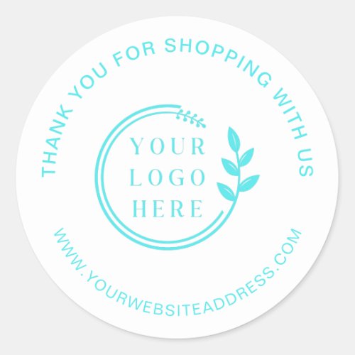 Business Thank You Add Logo Custom Order Classic Round Sticker